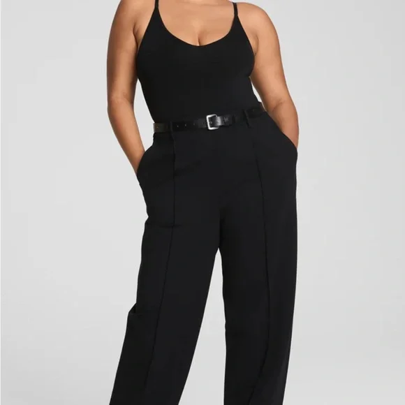NWT SPANX Classic Black Ponte Barrel Pant Small Petite - Picture 2 of 11